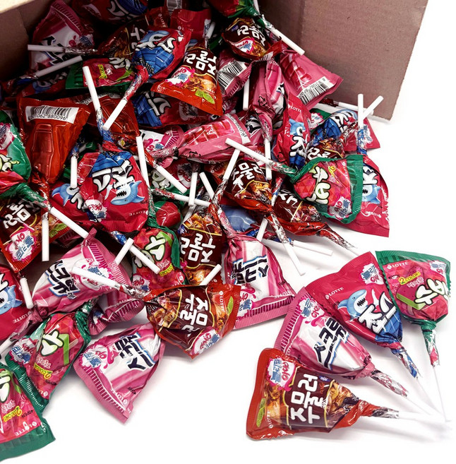 롯데웰푸드 롤리팝 아이스 캔디 60개 대용량 개별포장 막대사탕