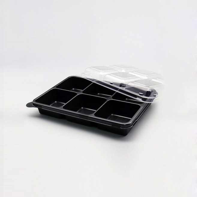 다용도 6칸 직사각용기 600개 BOX 테이크아웃 반찬용기, 1개