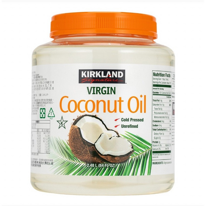 Kirkland Signature 科克蘭 冷壓初榨椰子油, 1個