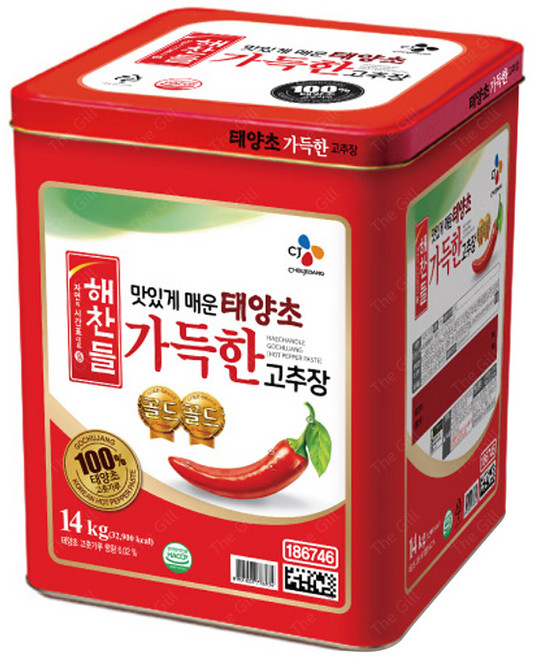 가득한 태양초 고추장 캔 해찬들, 14kg, 1개