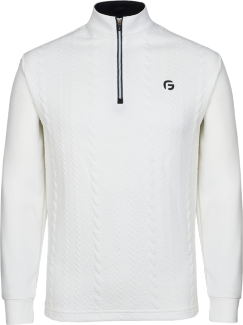 조르지오페리 골프 남성 케이블 패턴 하프넥 집업 티셔츠