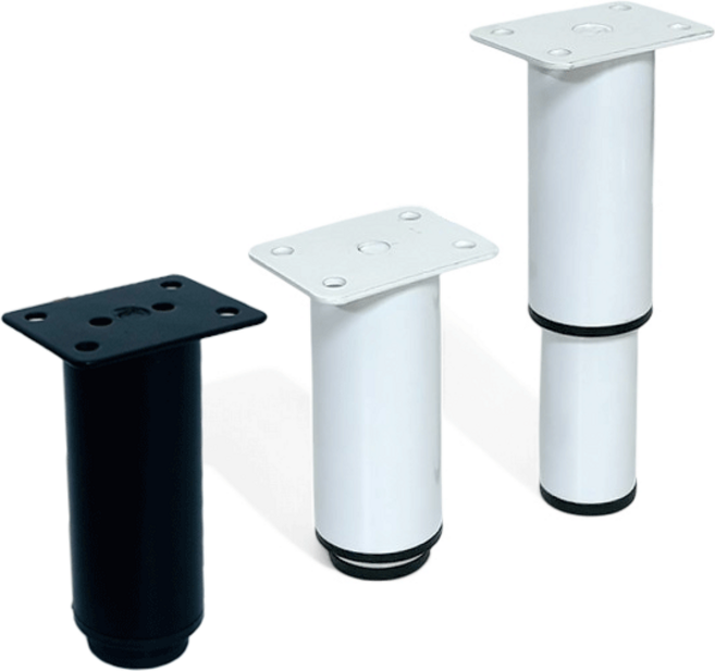 가구가구또가구 2단 원형조절발 높이조절가능 가구 발통 받침대, 1개, 화이트