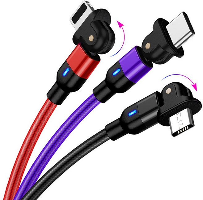 180도 회전 고속 충전 USB케이블, C타입0.5m블랙, 1개