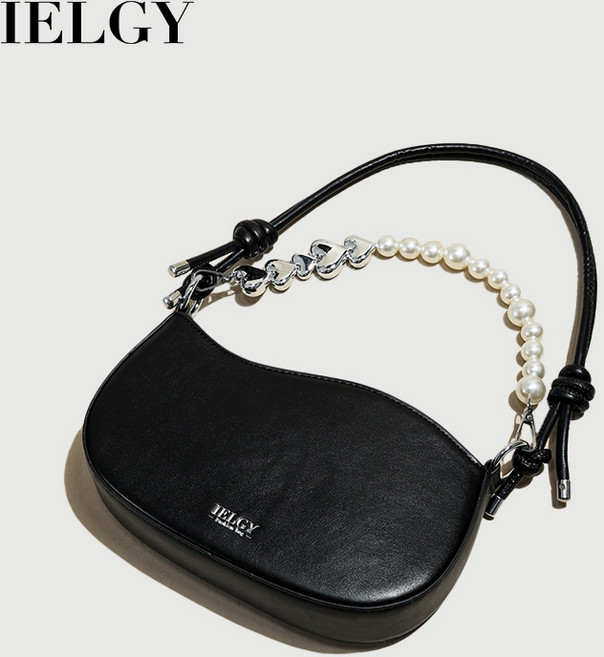 IELGY 패셔너블한 진주 체인 손잡이가 달린 여성용 화이트 숄더백은 손으로 들고 다니거나 크로스바디로 착용할 수 있습니다