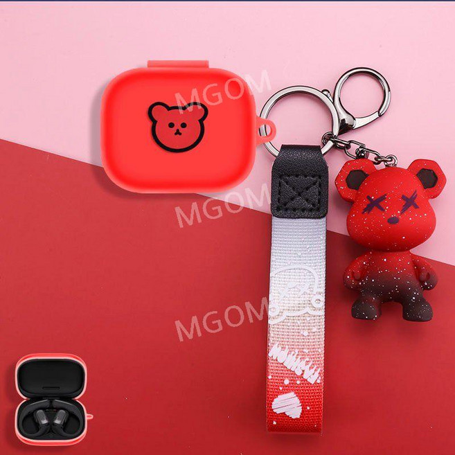 샥즈 오픈핏 프로 케이스 호환 Shokz OpenFit Pro 보호 커버 블루투스 이어폰, OPENFIT PRO(2026), 레드+레드곰