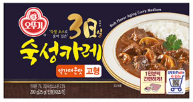 오뚜기 3일 숙성 카레 약간매운맛 고형, 200g, 1개