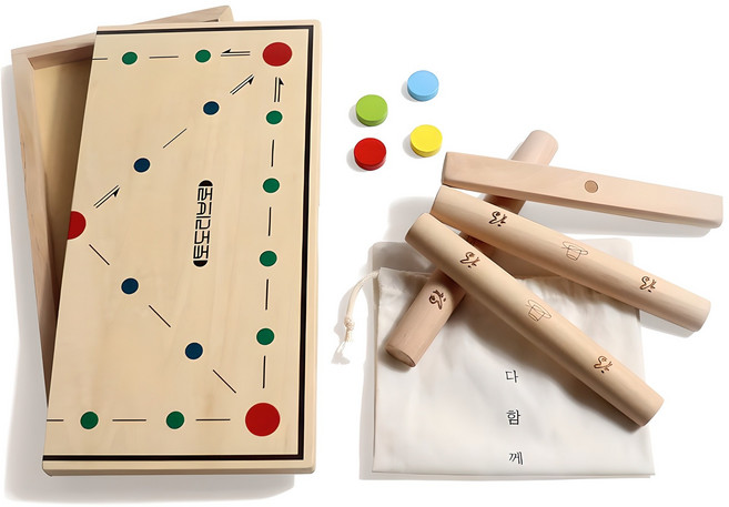 토도리브로 다함께 원목 윷놀이 세트, 혼합색상, 1세트