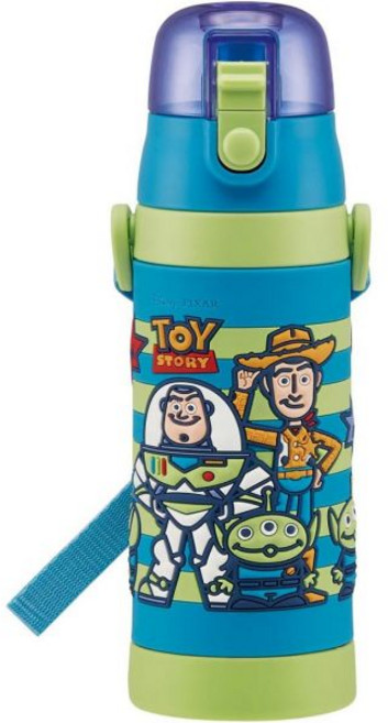 스케이터(Skater) 스케이터 SDPV5-A 어린이 스테인리스 물병 직수용 16.2 fl oz (480 ml) 토이 스토리 가벼운 타입 남아용 냉기 보온 디즈니 3D 입체 프, 1개