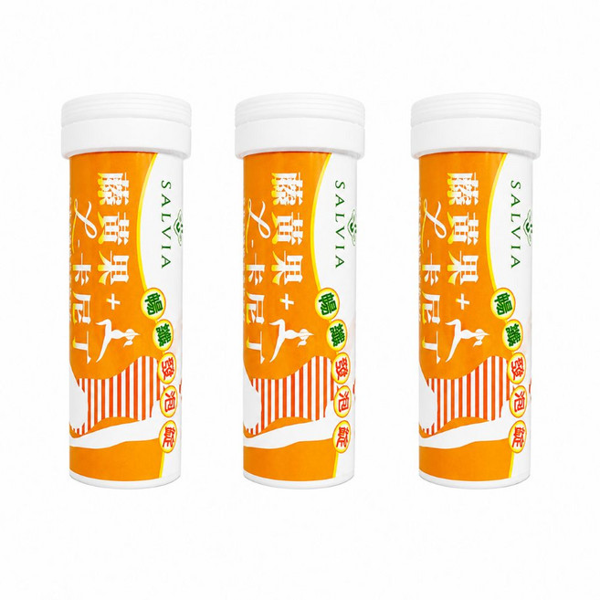 SALVIA 孅暢纖促進新陳代謝能發泡錠 (卡尼丁 藤黃果 雙纖維 L阿拉伯糖), 3個, 10顆