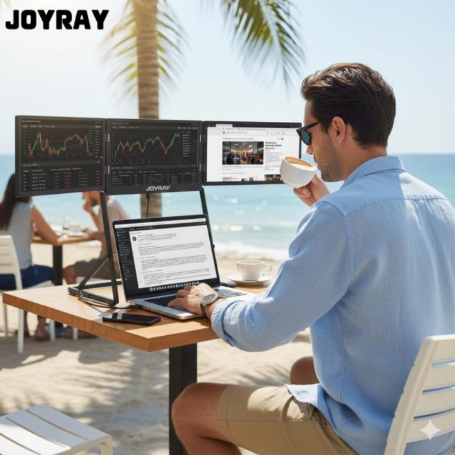 조이라이 11.6인치 트리플 스크린 듀얼 확장 접이식 모니터 1920*1080 IPS 풀 HD 사무용 휴대용 모니터, 01 China Mainland