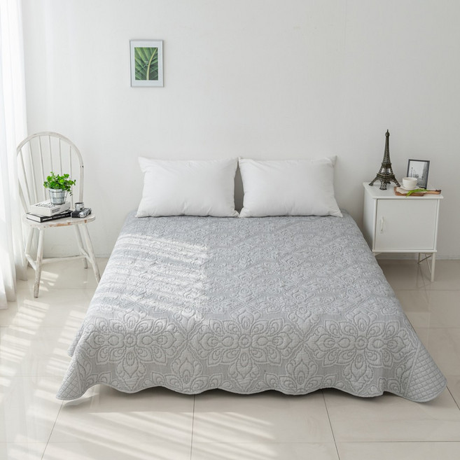 면 모달 퀼팅 거실카페트 침대패드 논슬립 160x210 200x230, 엘리아 그레이