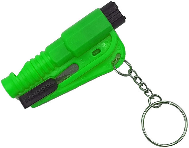 리르베르 차량용 비상탈출망치 안전벨트커터 열쇠고리, 그린 1개, 1개