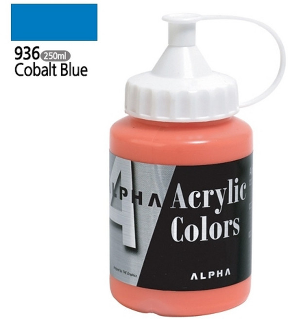 알파 실버 아크릴물감 I 250mL 52가지 색상, 23번.936 코발트블루