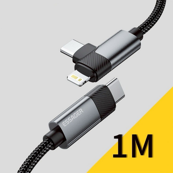 ESSAGER 二合一充電傳輸線, 1個, 1m