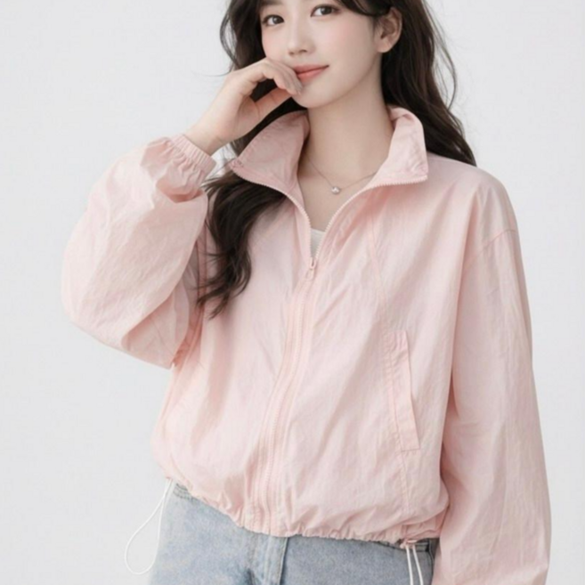 맹이들맘 초경량 세미크롭 바람막이