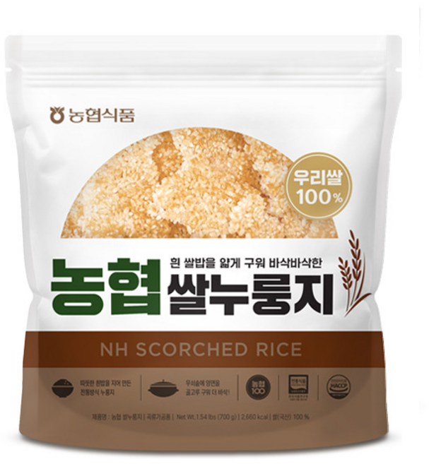 밥심 국산 쌀누룽지, 700g, 3개