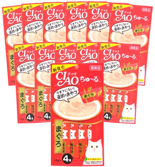 챠오츄르 고양이 짜먹는 간식, 참치맛, 56g, 12개