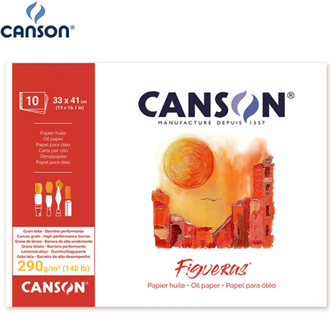 CANSON 캔손 캔버스페이퍼 휘가레스 1면제본 Figueras 6F 33x41Cm 290g 10매