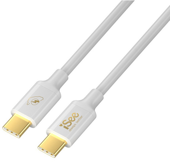【iSee】45W USB-C充電線 PD傳輸線 (CC756.CC758) 快充線 1.5米、2.5米 type-c, 白色,1.5米, 1條