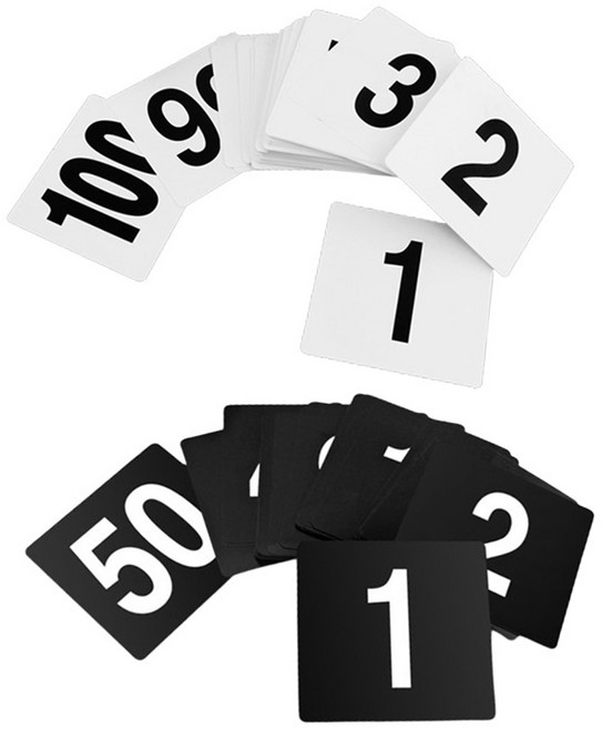 제로앤나인 번호표 플라스틱 대기번호표 숫자판 1-25번, 1개, 화이트