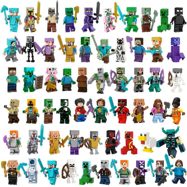 마인크래프트 미니 블록 피규어 59종 풀세트 마크 블럭, 59명 세트