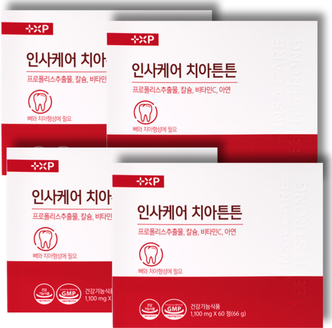 [도이모이]단단하고 건강한 뼈와 치아를 위한 식약처인증제품 코랄칼슘 프로폴리스 아연 옥수수염수염분말 함유 인사케어 치아튼튼, 1박스, 240정