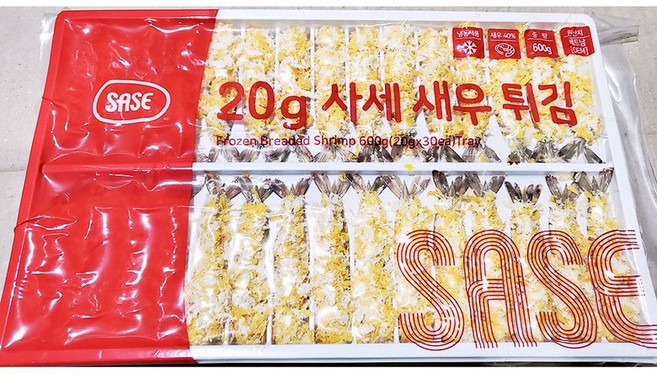 사세통상 브레디드새우튀김20g x30개 600g X5, 5개, 600g(20gX30미)