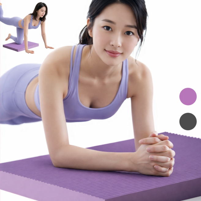 기부온 충격흡수 두꺼운 미니 요가매트, 1개, 블랙