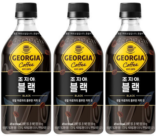 조지아 크래프트 블랙 커피음료 캔커피, 470ml, 24개