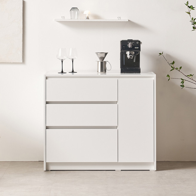 리센트 하모니 화이트 주방 냉장고 수납장 1010