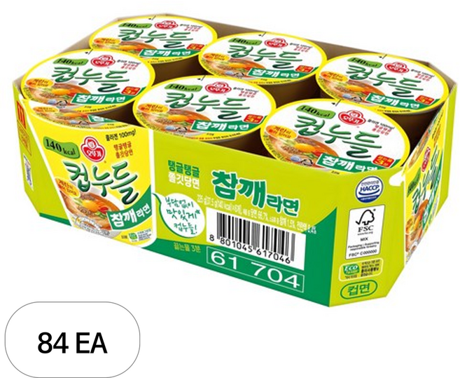 오뚜기 컵누들 참깨라면 37.5g, 84개