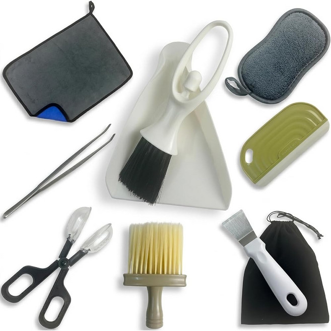 FCALIVV Reptile Cleaning Kit 9PCS Terrarium Cleaning Tools Set with Scraper Brush Tweezers & Spon, 1개, 선택안함