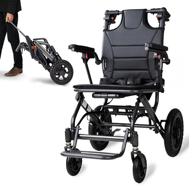 탄탄 여행용휠체어 캐리어형휠체어 고급휠체어 편리한휠체어 경량휠체어 가벼운휠체어 휠체어 간편한휠체어 이동편한 휠체어 10.5kg, 1개, TW5SC