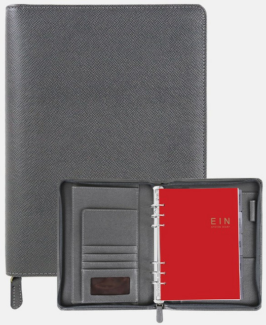 아인텍 프리미엄 가죽 만년 다이어리_AA19, 지퍼_그레이[H0219]