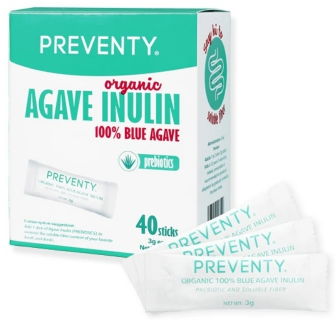 프리벤티 정품 아가베 이눌린 100% 프리바이오틱스 유산균_멕시코 직수입 신이 내린 선물 천연 유산균 유기농인증, 1박스, 3g/40포, 3g - 쿠팡