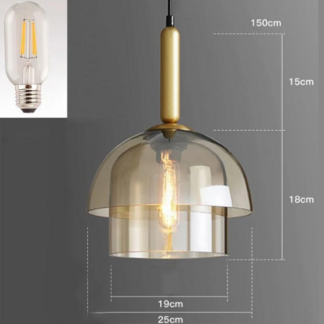빈티지 아트 샴페인 샹들리에 유리 펜던트 램프 레스토랑 거실 통로 장식 걸이형 기구, A. 따뜻한 흰색