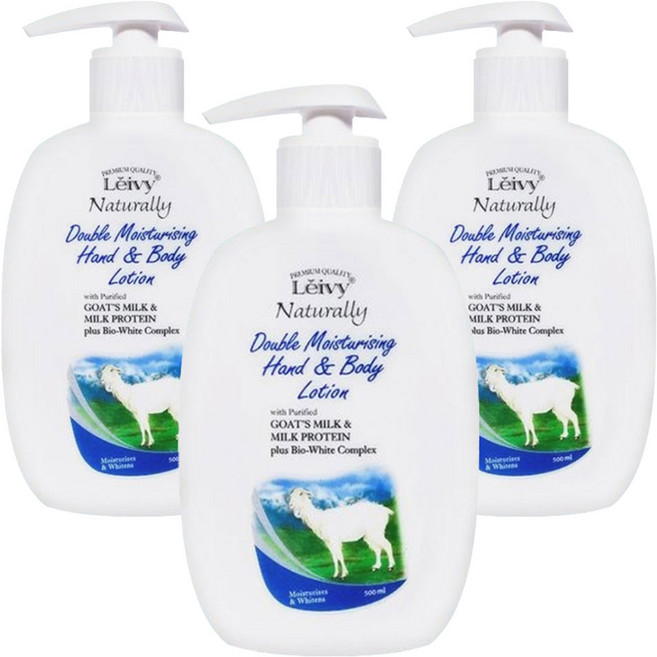 레이비 내추럴리 산양유 더블 모이스처링 핸드 앤 바디로션, 3개, 500ml