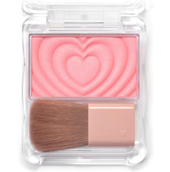 CANMAKE Powder Cheeks 愛心浮雕腮紅, P01-經典粉紅, 1