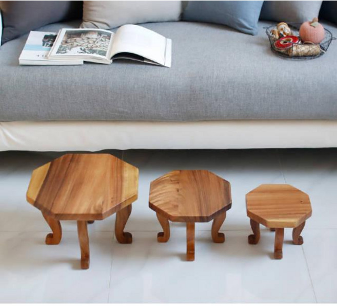 Daon 팔각소반 호족 원목찻상 다과상 좌식 티테이 (A30923), 팔각소반 중