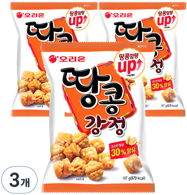 오리온 땅콩강정, 147g, 3개