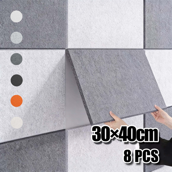 Tixpra 접착식 방음 단열 벽패널 흡음재 현관문 방음재 방음판 방음벽지, 8개, 화이트