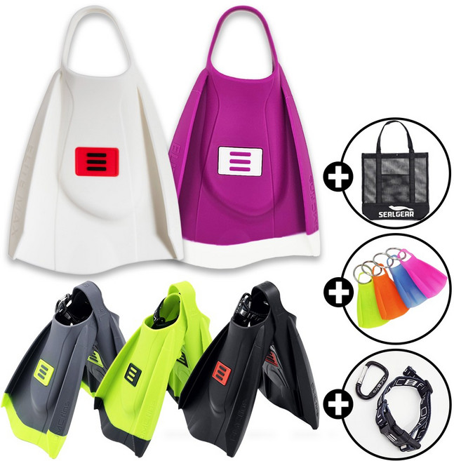 DMC 엘리트맥스 숏핀 오리발 + 리펠로키링 + 고급메쉬백 + 파우치 + 스트랩, 퍼플