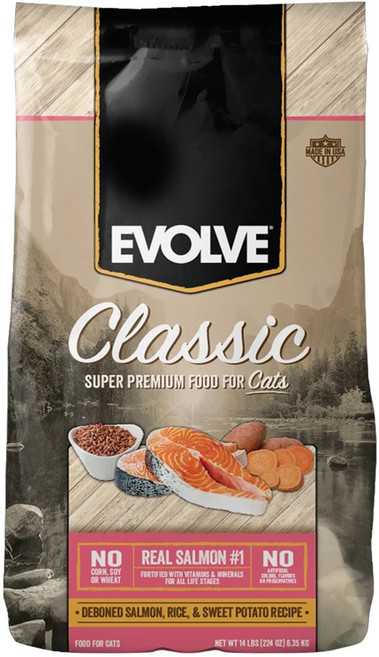 EVOLVE 전연령용 캣 건식사료, 연어, 6.35kg, 1개