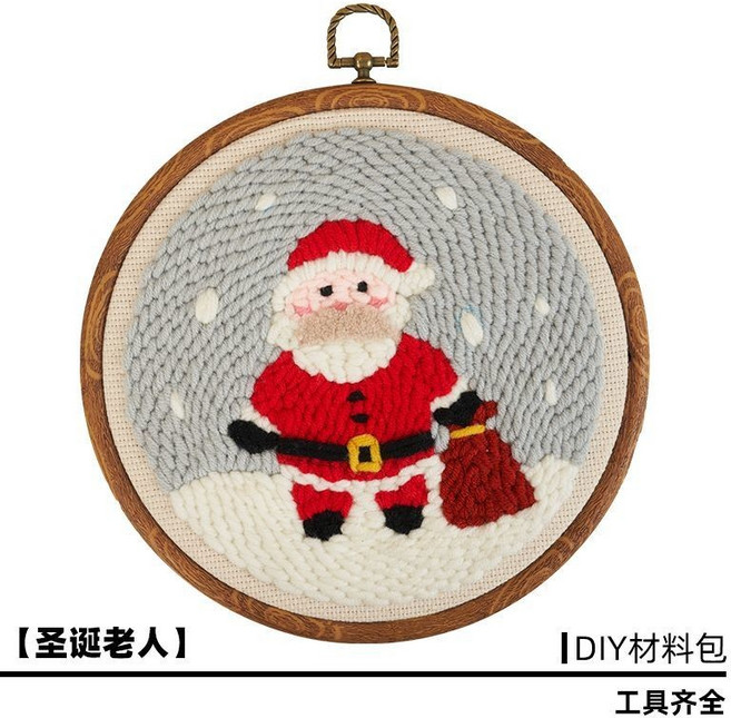 毛線戳戳畫 DIY材料包 節日禮物, 1個, 圣誕老人