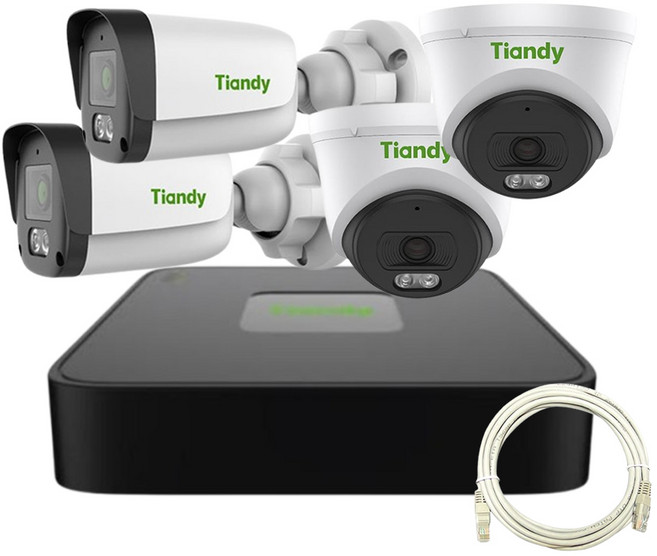 티앤디 2MP 200만화소 IP카메라 자가설치 세트 실내 2대 실외 2대 HDD미포함, 1개