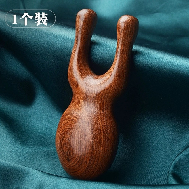 檀木小青蛙按摩梳 多功能臉部眼周撥筋棒 便攜金絲檀木穴位按摩器, 1個, 檀木小青蛙（眼部按摩神器）