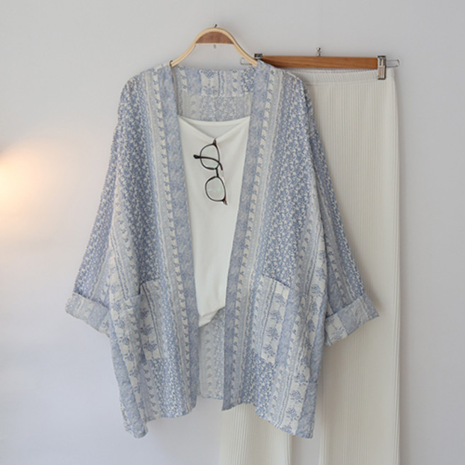 스카이코코 여성 긴팔 가디건 여름까지 에닉스 로브