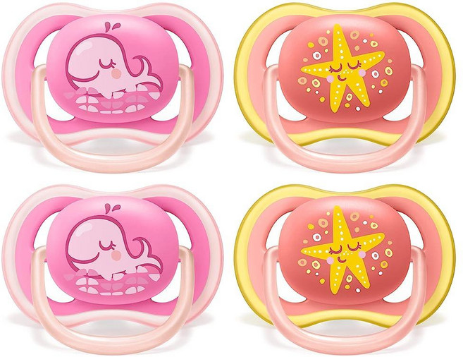 Philips 아벤트 울트라 에어 공갈 젖꼭지 쪽쪽이 6-18개월 4개 팩 (SCF085/10)