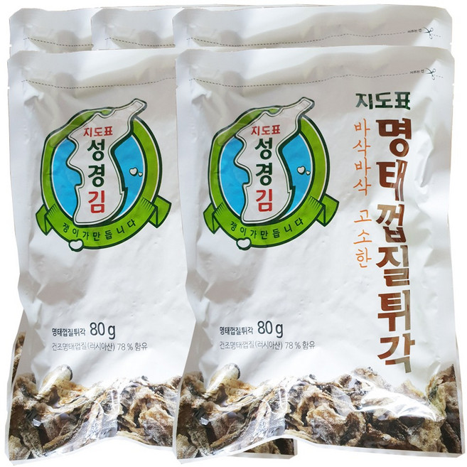 #### 7979 지도표 성경 명태껍질 튀각 80g, 5개