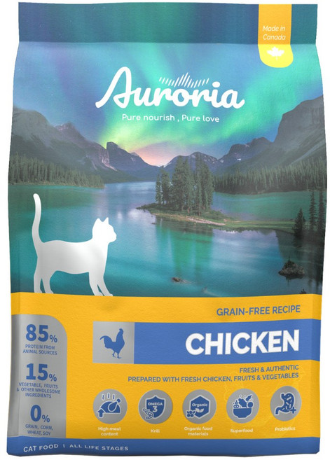 Auroria 無穀雞肉貓糧 全齡貓 12磅 Made in Canada, 1個, 極光無穀貓糧-雞肉 12磅